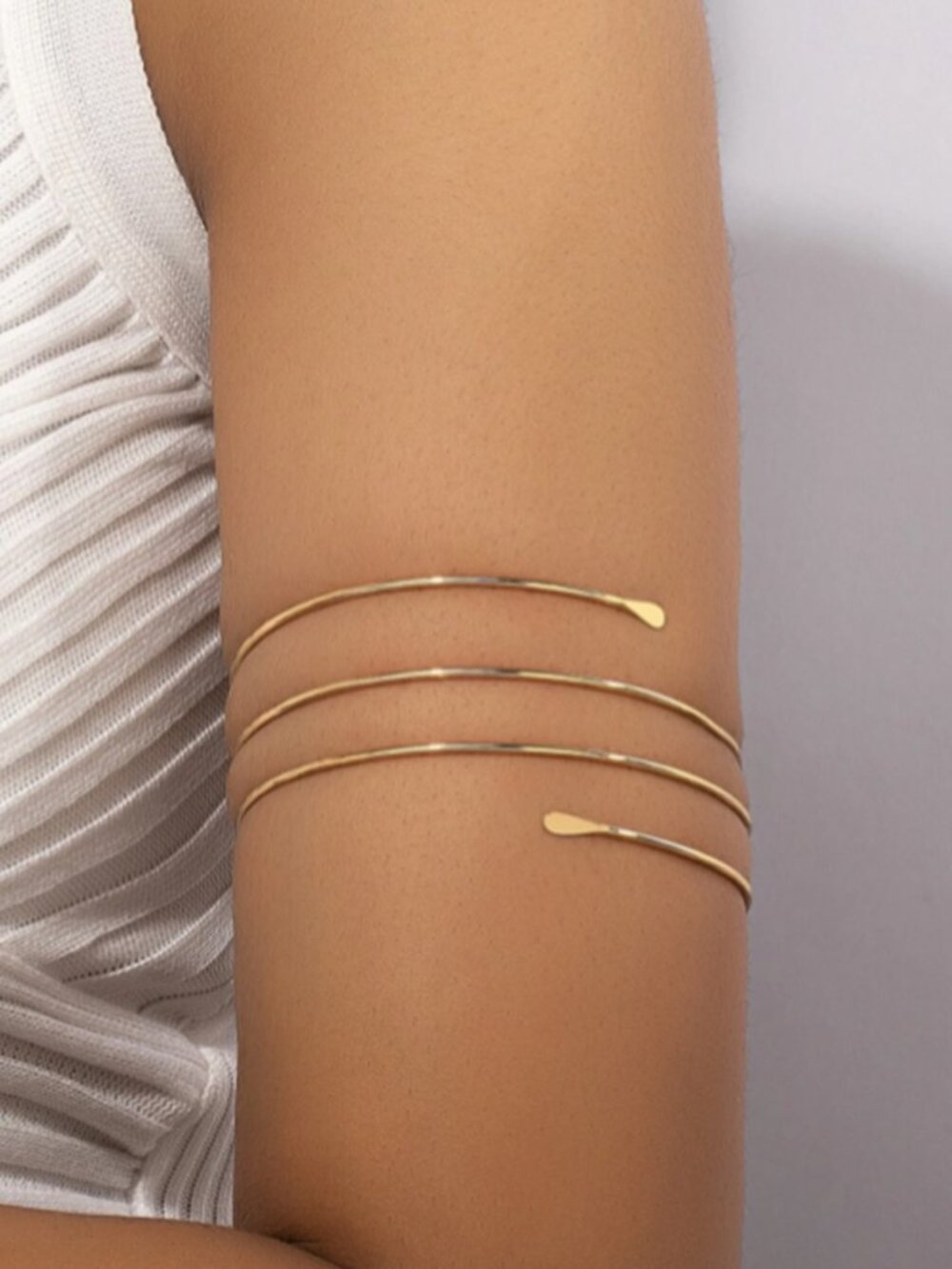 3/$35 NWT Gold Spiral Upper Arm Cuff Armlet Adjustable Bracelet